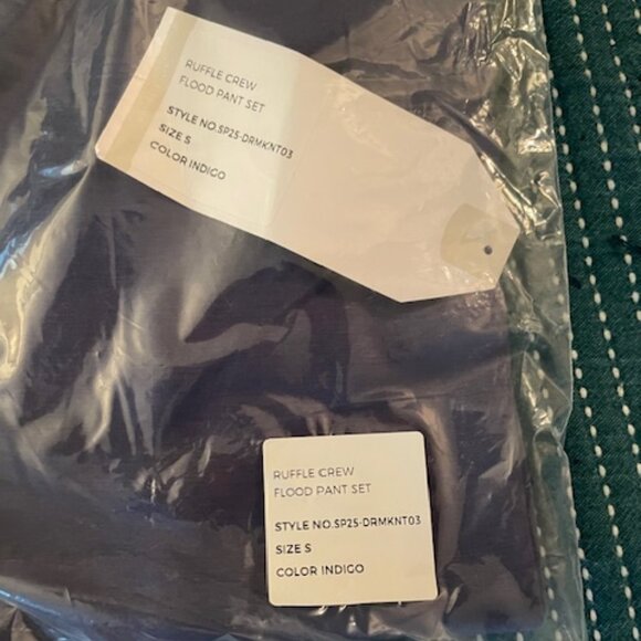 NWT Softies Top Flood Bottoms Set Indigo Blue Small Oprah Fav Pajamas $120 Gift - Picture 4 of 4